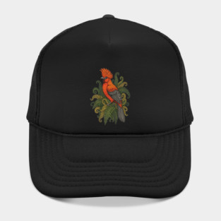 Andean Cock-of-the-Rock Botanical Bird Illustration Hat