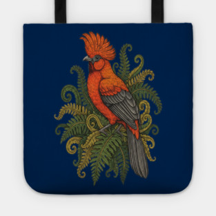 Andean Cock-of-the-Rock Botanical Bird Illustration Tote