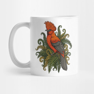 Andean Cock-of-the-Rock Botanical Bird Illustration Mug