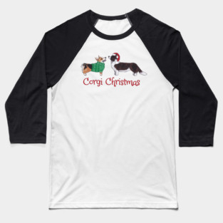 Corgi Christmas Baseball T-Shirt