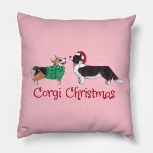 Corgi Christmas Pillow