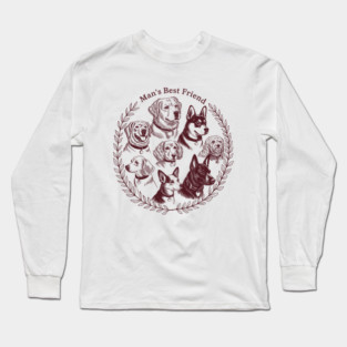 Man's Best Friend dog vintage retro Long Sleeve T-Shirt
