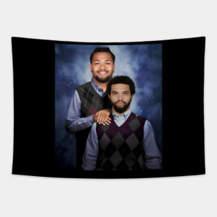 Caleb Williams Rome Odunze Step Brothers Chicago Football Tapestry
