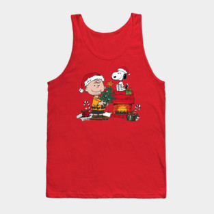 Snoopy And Charlie Brown Happy Christmas Tank Top