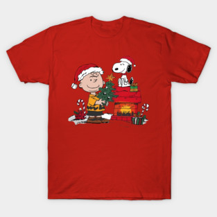 Snoopy And Charlie Brown Happy Christmas T-Shirt