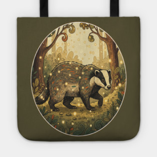 Badger in Firefly Forest Tote