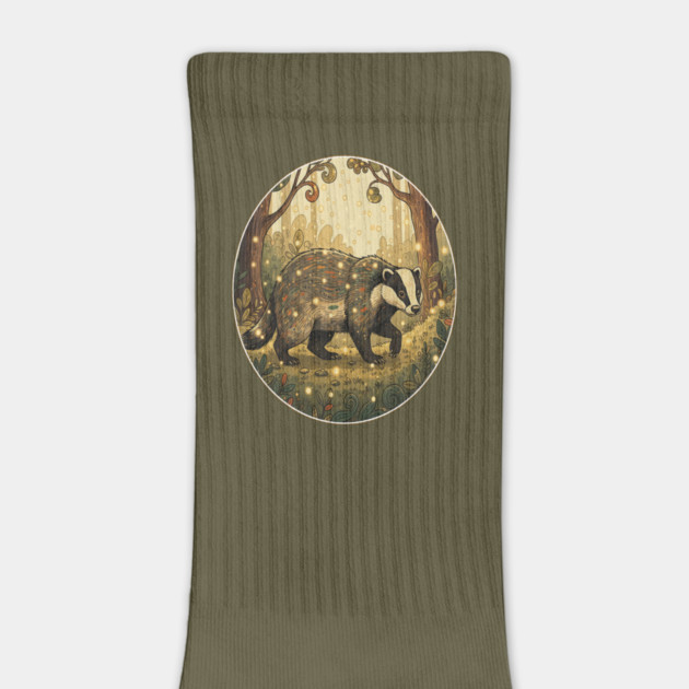 Badger in Firefly Forest by BirdsnStuff