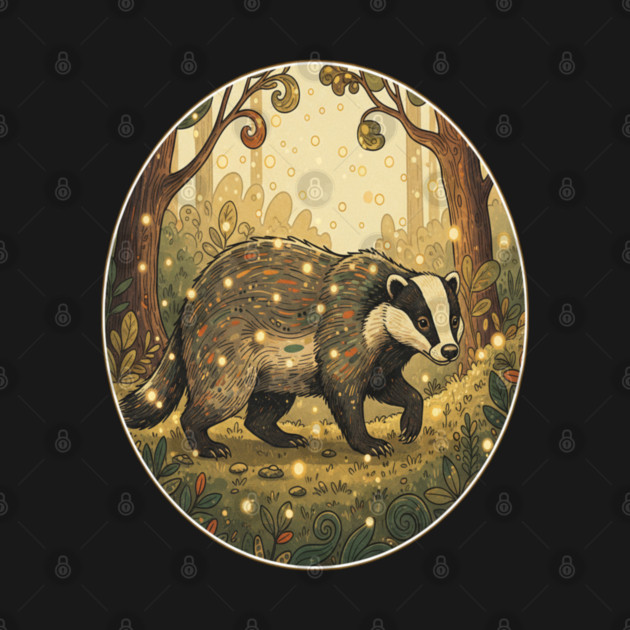 Badger in Firefly Forest by BirdsnStuff