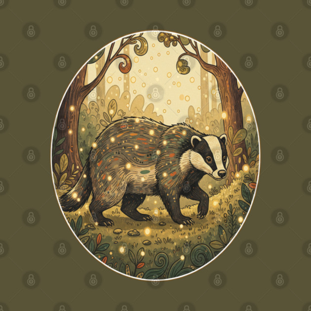Badger in Firefly Forest by BirdsnStuff