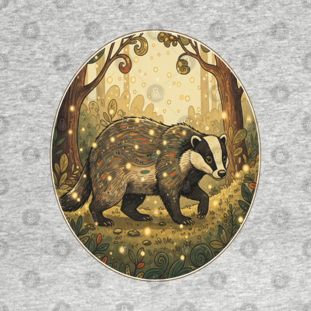 Badger in Firefly Forest by BirdsnStuff