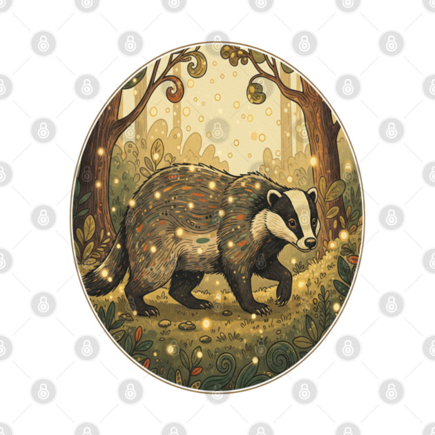 Badger in Firefly Forest by BirdsnStuff