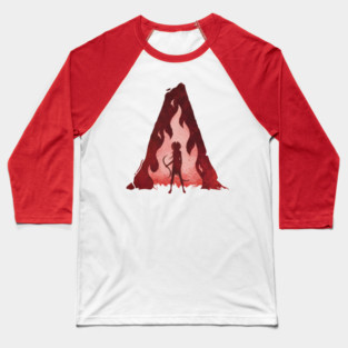 woman with hair flowing like flames Baseball T-Shirt