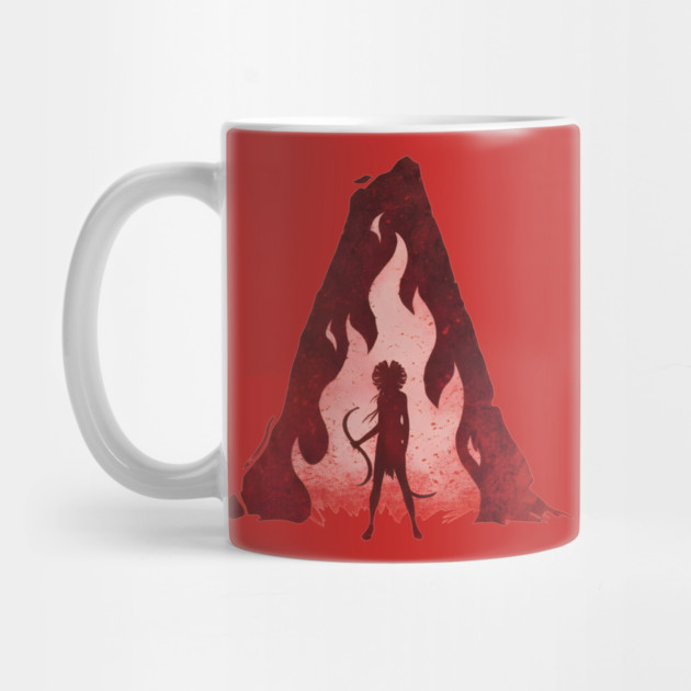 woman with hair flowing like flames by DesignAura