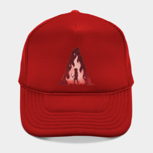 woman with hair flowing like flames Hat