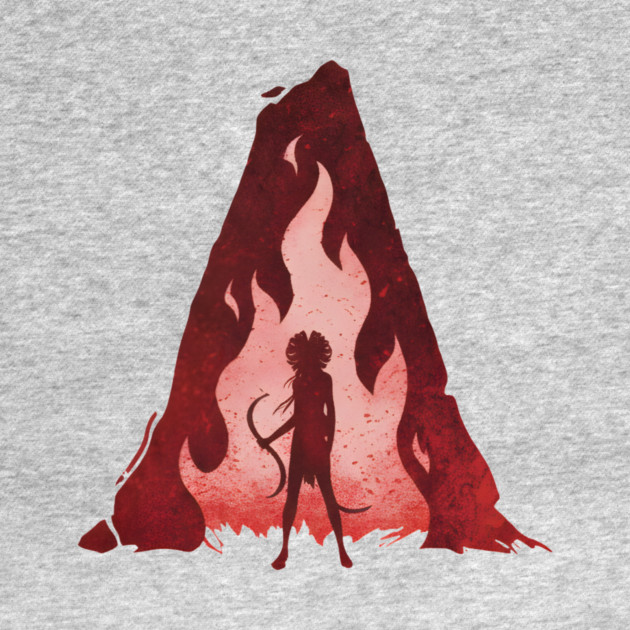 woman with hair flowing like flames by DesignAura