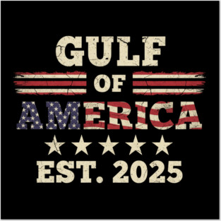 Gulf Of USA America Est 2025 American Flag Gulf Mexico Posters and Art