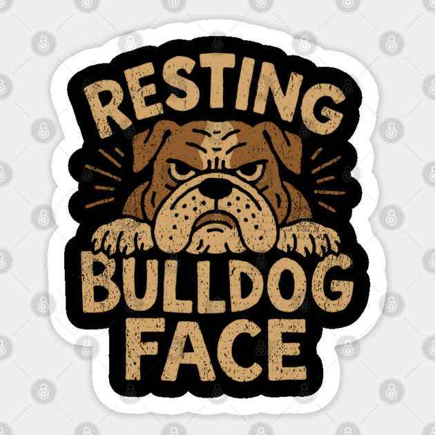Resting Bulldog Face Grumpy Mood Sticker by Anticorporati