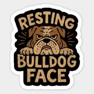 Resting Bulldog Face Grumpy Mood Magnet