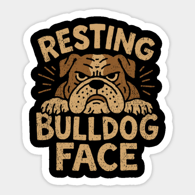 Resting Bulldog Face Grumpy Mood Magnet by Anticorporati