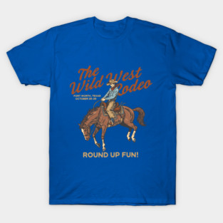The Wild West Rodeo - Round Up Fun Vintage Design T-Shirt