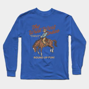 The Wild West Rodeo - Round Up Fun Vintage Design Long Sleeve T-Shirt