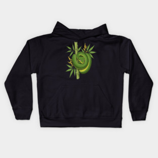 Bamboo Pit Viper Jungle Illustration Kids Hoodie