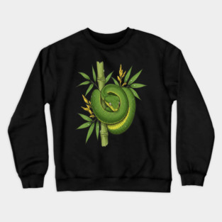 Bamboo Pit Viper Jungle Illustration Crewneck Sweatshirt