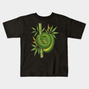 Bamboo Pit Viper Jungle Illustration Kids T-Shirt