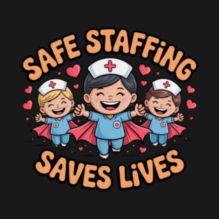 Nurse Quote – Safe Staffing Saves Lives – Patient Safety Support T-Shirt