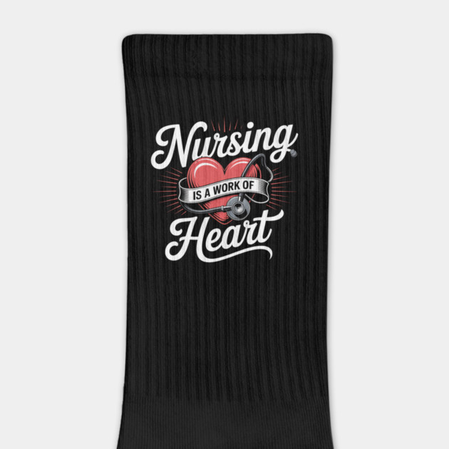 Nursing Is a Work of Heart – Cute Nurse Appreciation Retro Design by  Shift Happens: Gear for the Ones Who Keep It Moving