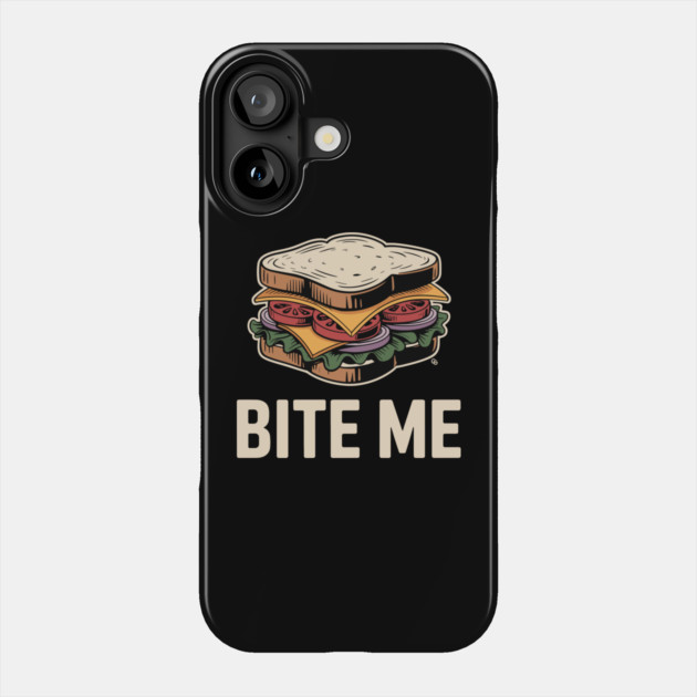 Bite Me Sandwich – Retro Foodie Sass Phone Case by Cosmo Gazoo