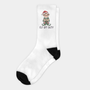 Elf Off Duty – Funny Christmas Elf Socks