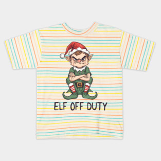 Elf Off Duty – Funny Christmas Elf Kids T-Shirt