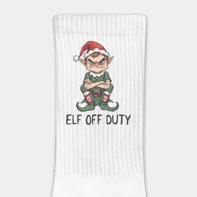 Elf Off Duty – Funny Christmas Elf by Ink Lines
