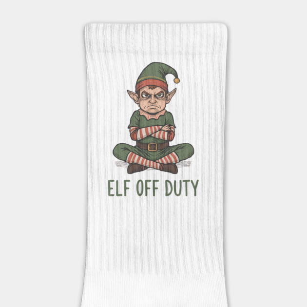 Elf Off Duty – Funny Christmas Elf by Ink Lines