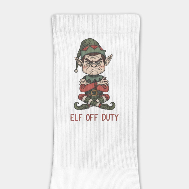Elf Off Duty – Funny Christmas Elf by Ink Lines