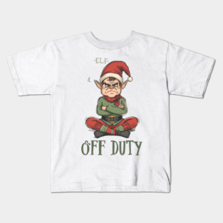 Elf Off Duty – Funny Christmas Elf Kids T-Shirt
