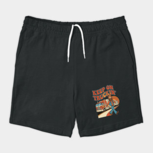 Keep On Truckin’ – Funny Retro Trucker Life Design Shorts