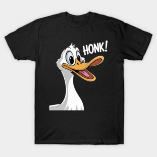 Funny Crazy Goose Honk Cartoon Animal Humor T-Shirt