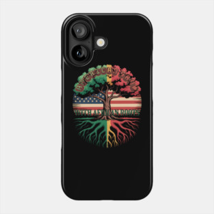American with African Roots Heritage Tree Phone Case