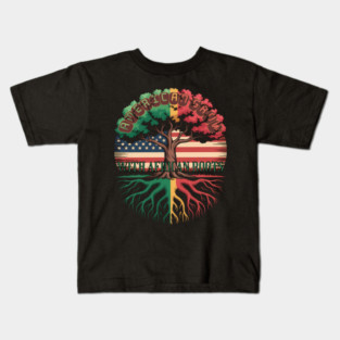 American with African Roots Heritage Tree Kids T-Shirt