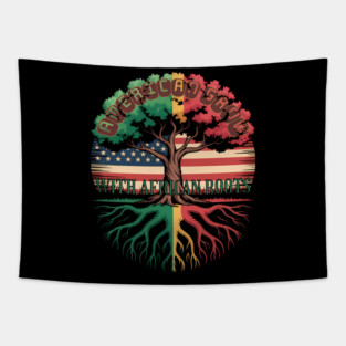 American with African Roots Heritage Tree Tapestry