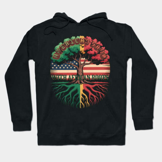 American with African Roots Heritage Tree Hoodie by norhando