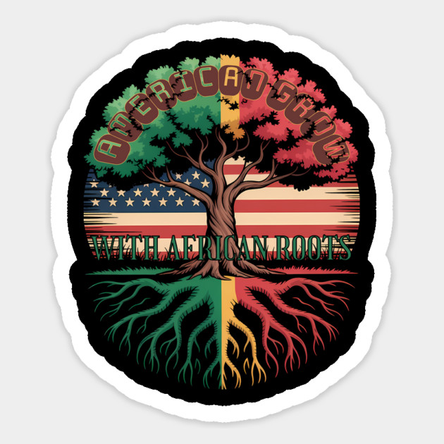 American with African Roots Heritage Tree Magnet by norhando
