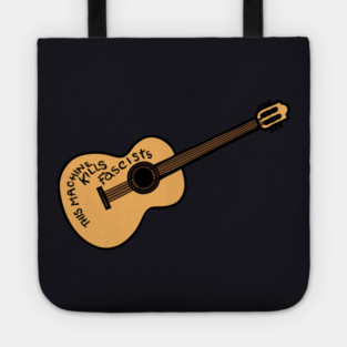 Woody Guthrie Guitar — This Machine Kills Fascists Tote