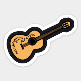 Woody Guthrie Guitar — This Machine Kills Fascists Magnet