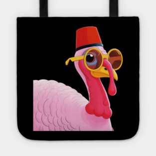 Cool Turkey with Fez and Sunglasses – Funny Retro Bird Tote