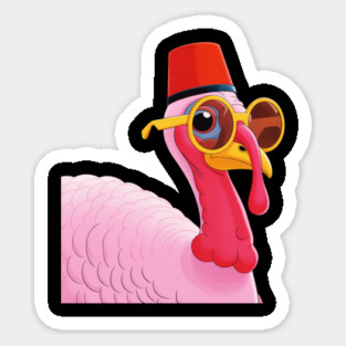 Cool Turkey with Fez and Sunglasses – Funny Retro Bird Magnet