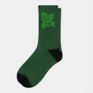 Frogs dont give up. Hand lettering design Socks