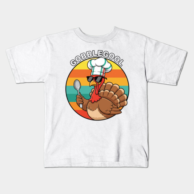 Gobblegool Turkey Chef – Funny Thanksgiving Italian Turkey Kids T-Shirt by Creatifly Graphic Tees